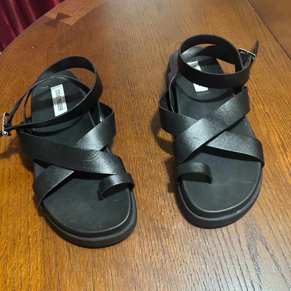Steve Madden Black Strappy Sandals